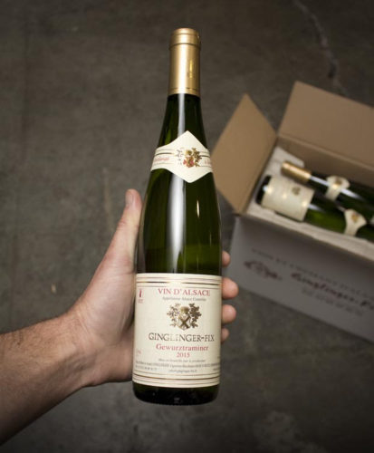 Gewurtztraminer wine bottle shot