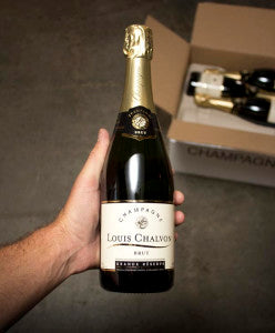 Champagne bottle shot