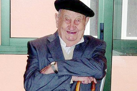 107-year-old man sitting 