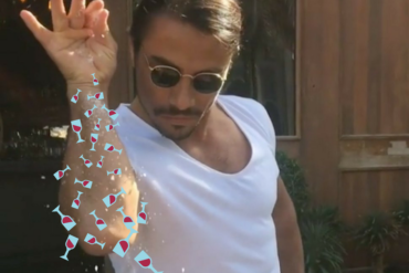 Salt bae sprinkling wine emojis