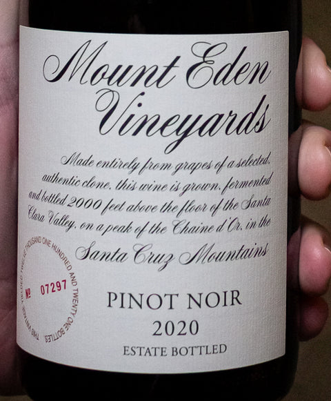Mount Eden Vineyards Pinot Noir Estate Santa Cruz Mountains 2020 Wine - Last Bottle