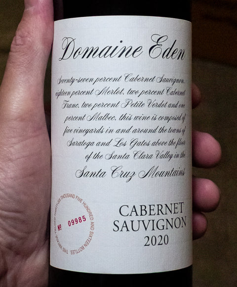 Domaine Eden Cabernet Sauvignon Santa Cruz Mountains 2020 Wine - Last Bottle