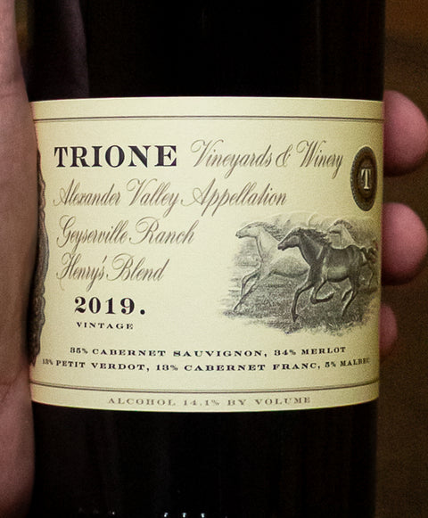 Trione Vineyards Henry's Red Blend Geyserville Ranch Alexander Valley 2019 Wine - Last Bottle