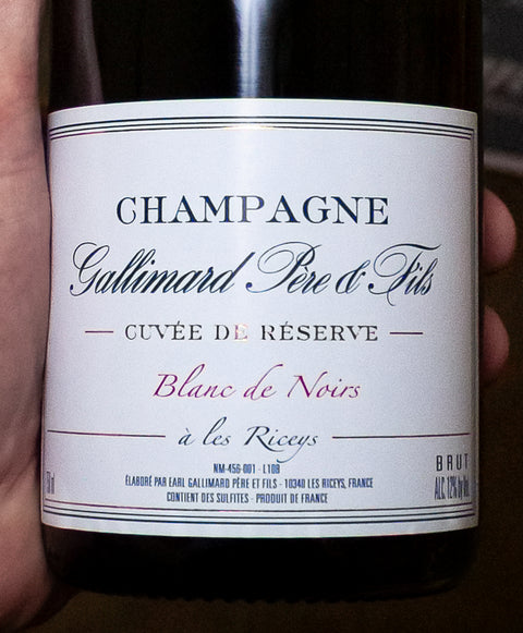 Champagne Gallimard Père & Fils Blanc de Noirs Cuvée de Réserve Les Riceys Brut NV (ND) Wine - Last Bottle
