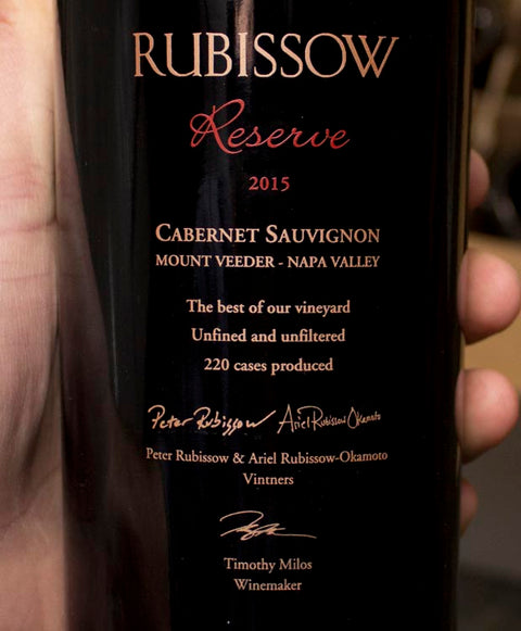 Rubissow Cabernet Sauvignon Reserve Mt. Veeder Napa Valley 2015 Wine - Last Bottle